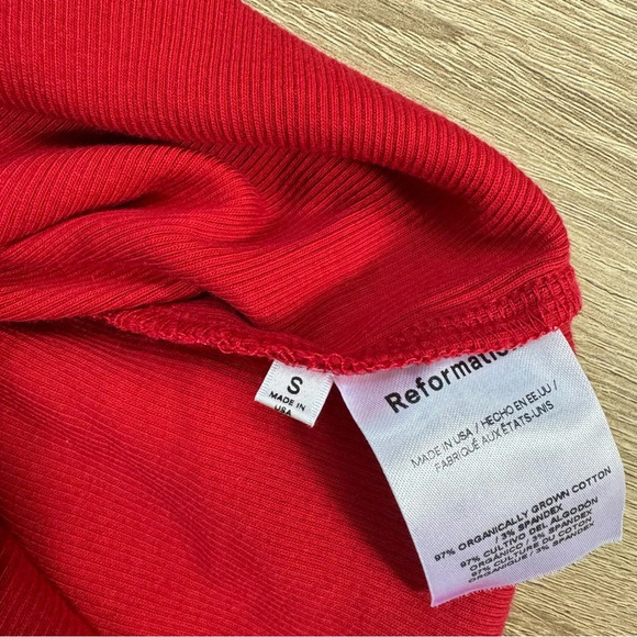 Reformation Liah Knit Tank Top Shirt Asymmetrical Red Small - Picture 5 of 7